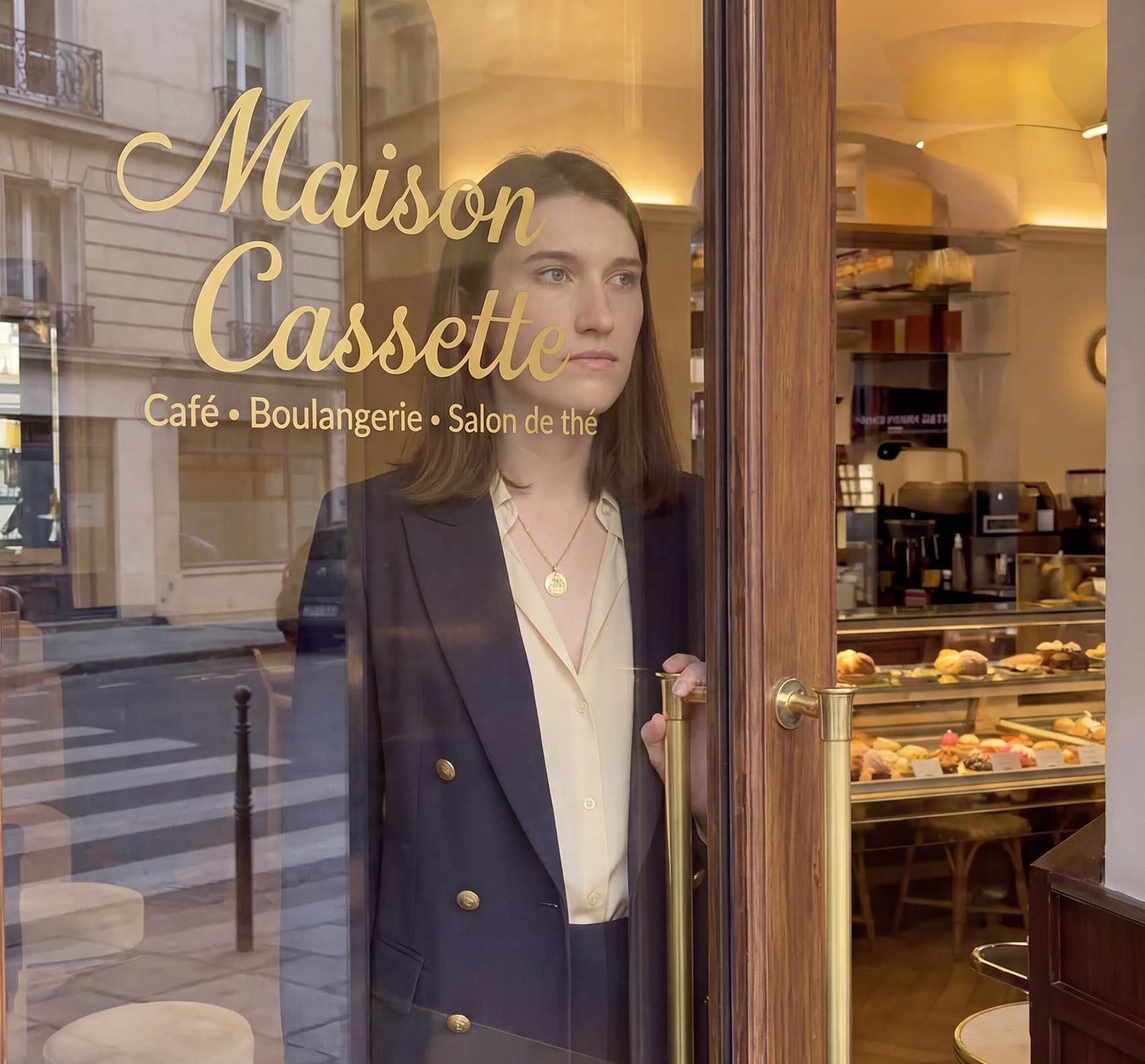 Through the window of a Parisian café